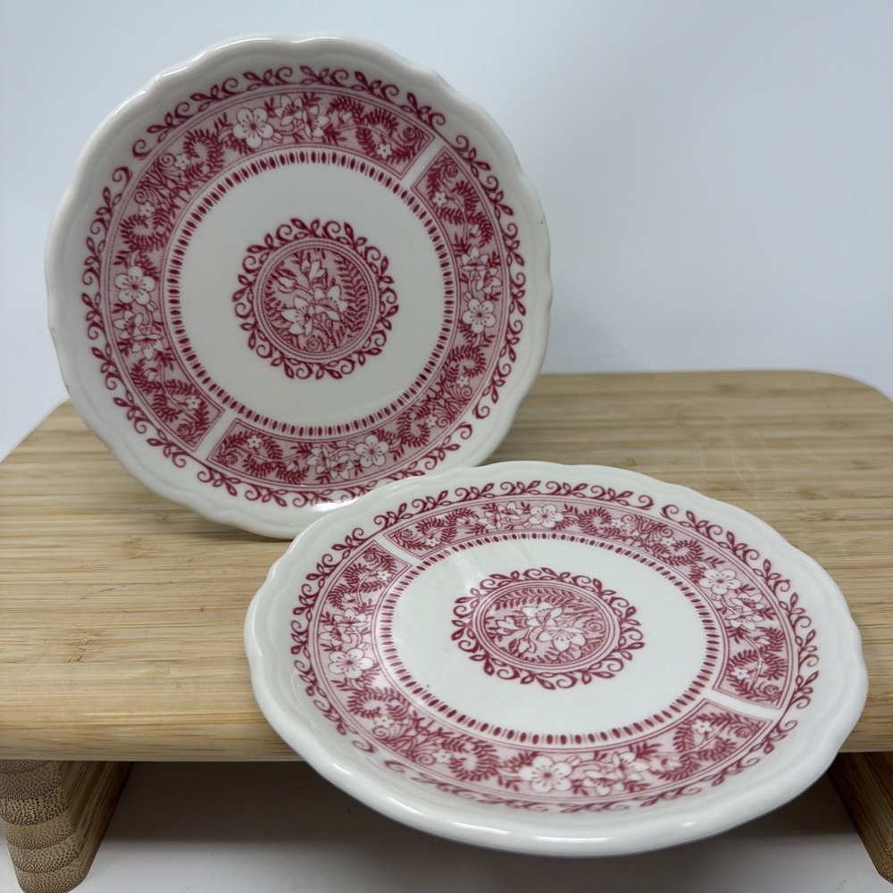 Set of 2 Syracuse China Strawberry Hill Bread Plates 5.5" Restaurant Ware USA